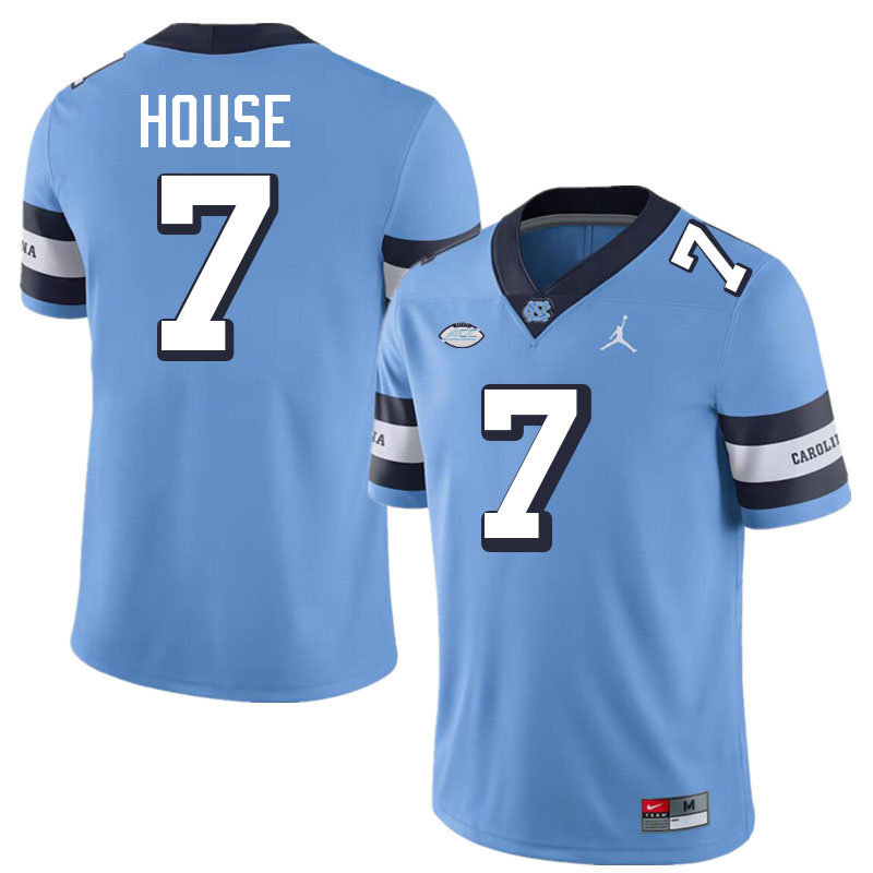 #7 Khmori House North Carolina Tar Heels College Football Jersey Stitched-Retro Blue #7 Khmori House North Carolina Tar Heels College Football Jersey Stitched-Retro Blue